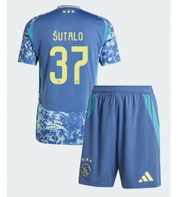 Ajax Josip Sutalo #37 Borta Kläder Barn 2024-25 Kortärmad (+ Korta byxor)